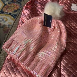NWT Hello Kitty Pink Quilted VEST with Crystal Accents
AND Adorable matching hat